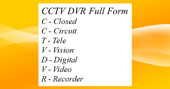CCTV DVR Full Form