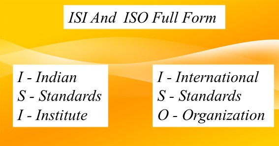 ISI And ISO Full Form