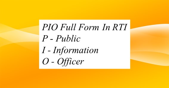 PIO Full Form In RTI